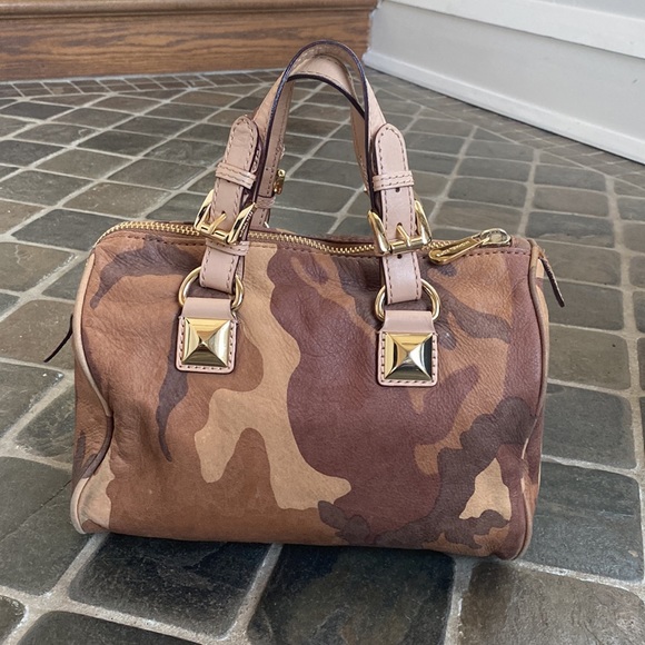 Vintage Michael Kors Leather, Camo Handbag - Picture 2 of 6